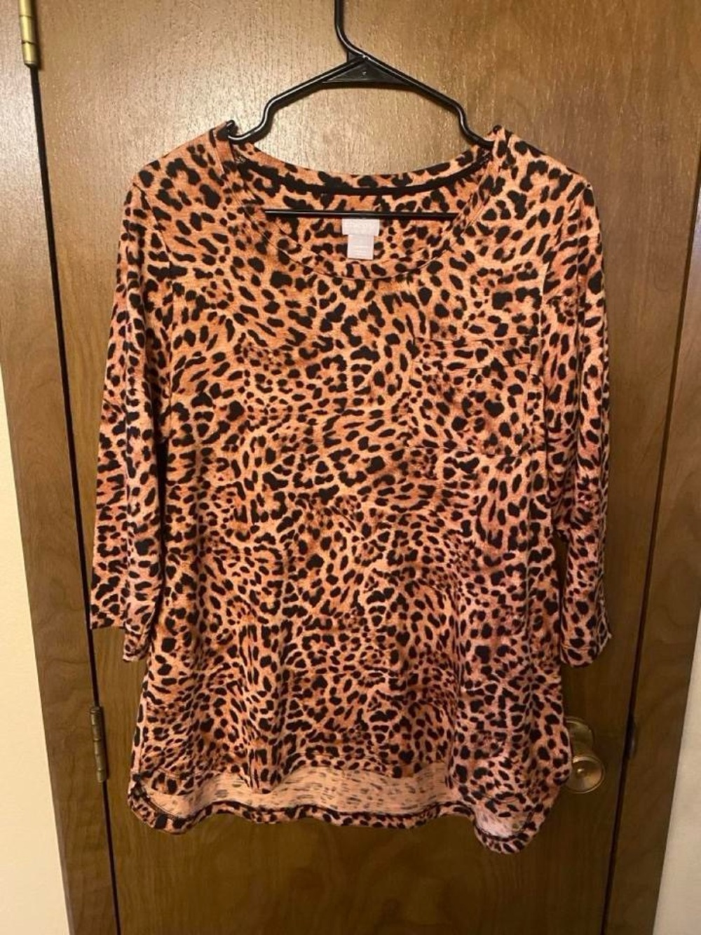 Chico's Orange and Black Leopard-Print Tunic